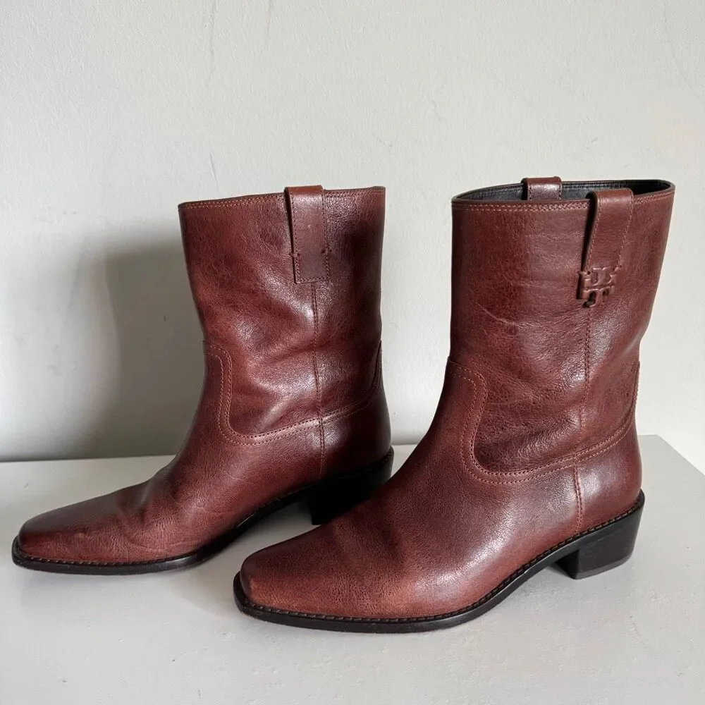Tory Burch City Western Brown Boots Women’s Size 8